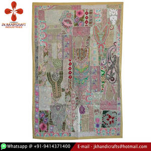 Tapisserie murale indienne en coton, Patchwork, tapisserie décorative Exclusive - Product Image 2