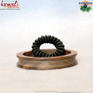 Pulsera de madera hecha a mano para mujer, brazalete de acero inoxidable para el pelo, venta al por mayor - Product Image 5