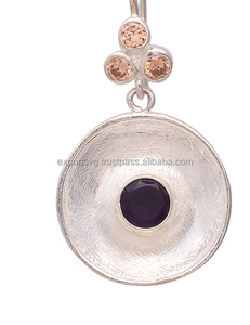 Nouvel arrivage de boucles d'oreilles pendantes en argent Sterling 925 avec pierre naturelle, Quartz, citron, grenat, tendance, cadeau pour elle - Product Image 2