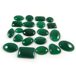 RARE ! 21 pièces de pierres précieuses en onyx vert naturel, 100 grammes, formes mélangées, cabochon, pierres semi-précieuses IG0336 - Product Image 1