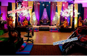 Decoraciones para la Noche de Mehndi de Boda Punjabi/Estatuas de Fibra para el Escenario del Mehndi de Boda/Escenario Mahiyan con Temática Punjabi para Bodas en Inglaterra - Product Image 5