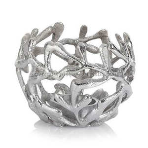 Silver Aluminum Polished <b>Tea</b> <b>Light</b> Votive Holder Unique Home Decorative Metal Fancy Design Standard <b>Candle</b> Jars & Lanterns - Product Image 1