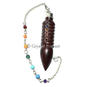 Péndulos de Ágata con Piedras Preciosas Isis y Cadena de Chakra - Arte Coleccionable de Feng Shui Tallado - Product Image 1