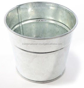 Cubo pequeño galvanizado de forma ovalada - Product Image 1