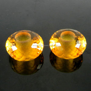 ลูกปัดหินอัญมณีทรงกลมขนาด14x8x5มม. สีเหลืองมะนาวสำหรับการทำเครื่องประดับ - Product Image 1