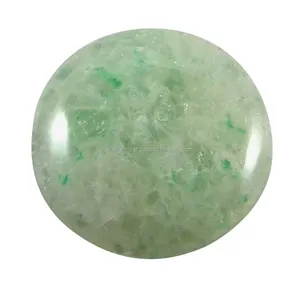 Pedra preciosa de quartzo, alta qualidade, 11.50 gms, verde, crackle, 32mm, cabochão redondo, para jóias ig1783