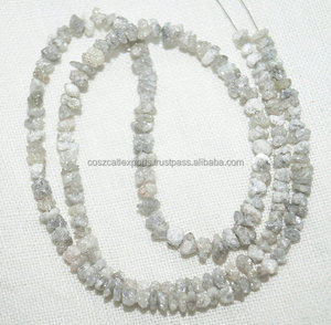 ธรรมชาติหยาบสีเทาสีขาวดิบ Uncut เพชรพลอยลูกปัด - Product Image 1