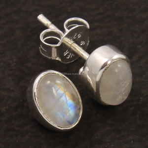 Flashy arcoíris piedra lunar pendiente de Plata de Ley 925, pendiente de moda - Product Image 2