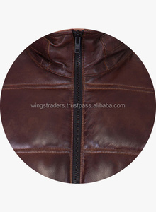 ใหม่สไตล์เบาะที่มีคุณภาพสูงแกะจริงแจ็คเก็ตหนังทำในปากีสถาน - Product Image 5