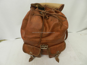 Rétro décontracté hommes sac à dos légume 100% cuir véritable frotté couleur grande capacité sac à dos extérieur voyage sac ordinateur sacs - Product Image 2