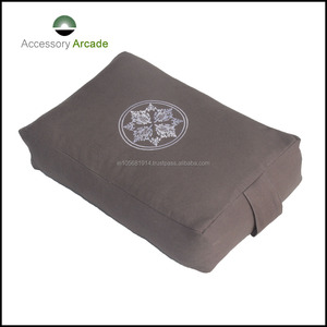 Rectangular <b>Shape</b> Meditation Yoga Bolster <b>Pillow</b> with Customized Color Private Label Cotton Twill Canvas Cover Buckwheat Filling - Product Image 4