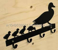 OMG Industries Crochet mural à tête de canard en laiton antique Crochet mural en fonte noir pour chapeau et manteau Crochet à double plafond