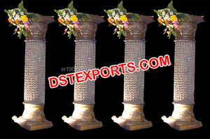 Hochzeits gang Goldene Säule Mit Ganesha Hochzeit Gehweg Faser Goldene Säulen Hindu Hochzeit Goldene Kleine Säulen Dekoration