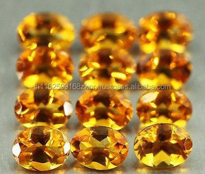 พลอยสีเหลืองสีเหลืองอัญมณีทรงรีตัดจากซิทรินธรรมชาติคุณภาพดี100% ผลิตจากผู้จำหน่ายแท้ - Product Image 2