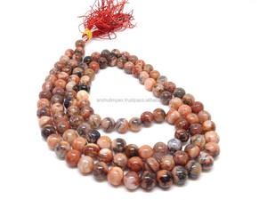 Malas al por mayor: ágata de fuego natural 6mm Jap Mala, collar de cuentas Mala, Rosario, lote al por mayor - Product Image 2