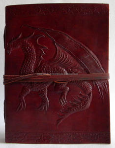 Classic Handmade Vintage Single Embossed Flying Dragon Leather <b>A5</b> Journal Single Dragon Strap Closure Notebook and Thread Sewing - Product Image 2