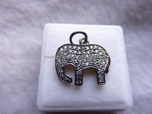 ช้างหาจี้เต็มปูเพชรเงิน925ปูการตั้งค่าพลอยฝา - Product Image 3