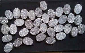 หินอาเกตดรูซี่ธรรมชาติ 100% รูปทรงวงรี พลอยเม็ดเดี่ยว ประกายระยิบระยับ หินกึ่งมีค่า สำหรับทำเครื่องประดับ ใช้ตกแต่งอย่างมีสไตล์ - Product Image 4