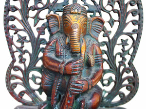 Estatua de Ganesha de latón, bronce Multicolor, hecho a mano, indio, Dios, bronce - Product Image 2