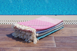 Kasikci Pestemal Turkish <b>Towels</b>, Hammam <b>Towel</b> Turkey Wholesale - Beach Blanket&<b>Towel</b> / <b>Blue</b> Classic Collection - Product Image 3