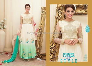 Trajes de lino pesado estilo Anarkali pakistaní de diseñador Kanya Libas para mujer, atuendo tradicional indio para Eid y eventos. - Product Image 1