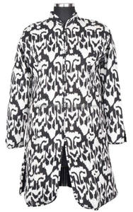 Hecho a mano de algodón Vintage Kantha acolchado chaquetas Reversible Kantha largo chaqueta de las mujeres - Product Image 3