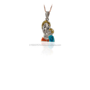 14K oro massiccio Art Mary Jesus smalto vernice Christian Charm collana di gioielli pregiati per le donne Made in <span class=keywords><strong>turchia</strong></span> - Product Image 1
