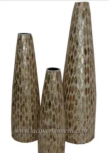 Vase de sol en céramique du Vietnam moderne HT6713 décor de laque de nacre disponible une t lacquerhomevn.com - Product Image 1