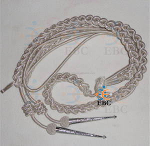 OEM Knitted <b>Gold</b> Bullion Wire Tactical Aiguillette Lanyards <b>Dress</b> Cord Shoulder French Fourragere in Silk or Metallic Threads - Product Image 4