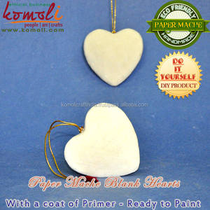 DIY Christmas Craft Unfinished Eco-friendly Paper Mache Blank <b>Heart</b> Shaped Decorations Christmas Crafts Christmas Decorations - Product Image 2