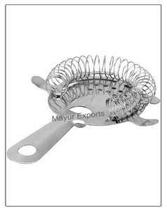 Mayur Exports Cocktail Strainer Metal <b>Bar</b> <b>Tool</b> Classic Reusable Drinkware Accessory - Product Image 1