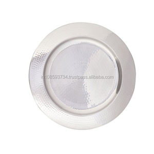 Placa de cargador de forma redonda niquelada hecha a mano a granel Platos y platos de vajilla de restaurante de diseño Simple - Product Image 1