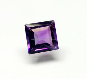 Belle forme carrée de pierre précieuse d'améthyste pour la fabrication de bijoux pierres précieuses d'améthyste à facettes en vrac gemmes d'améthyste semi-précieuses - Product Image 1