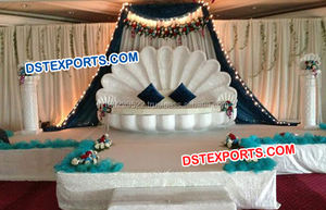 เวทีจัดงานแต่งงานสีทองโซฟาจัดงานแต่งงานที่ทันสมัยโซฟาชุดเฟอร์นิเจอร์ไม้แกะสลักที่สวยงาม - Product Image 3