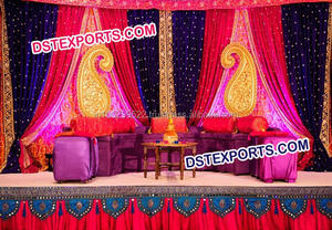 Ensemble de scène de mariage asiatique, ornée de bijoux, en Fiber, sculpté, élégant, pour mariage - Product Image 5