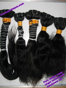 100% máquina de cabello crudo indio sin procesar cabello humano ondulado de calidad de doble trama. Cabello humano ondulado Remy DE LA India - Product Image 4