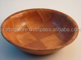 Bols ronds en bois modernes pour salade et décoration pour fête 6-10 pièces - Product Image 4