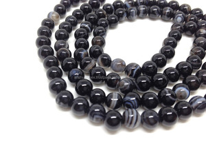 Malas al por mayor: Black Sulemani Agate Natural 6mm Jap Mala, Collar de cuentas Mala, Rosario, Lote al por mayor - Product Image 3