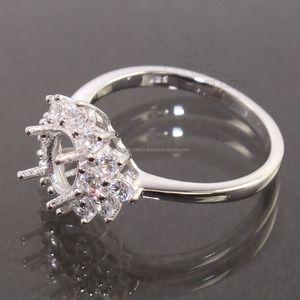 ตั้งค่าตัวเลือกของคุณเองขายดีที่สุดแหวนมุกสีเงินสีเงิน925แนวสปอร์ตแบบคลาสสิกเครื่องประดับหิน - Product Image 3