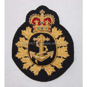 100% Bullion Wire & Wool <b>Fabric</b> Outdoor Uniform Custom Logo Embroidery Patch Handmade Badges - Product Image 5
