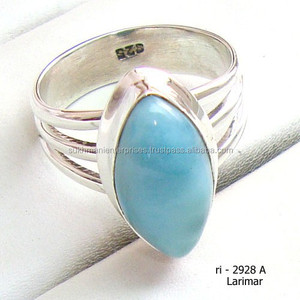 แหวนเงินสเตอร์ลิงสีฟ้าน้ำทะเล925ลาริมาร์เครื่องประดับคริสต์มาสฤดูใบไม้ร่วงและฤดูหนาว - Product Image 1