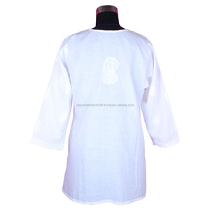 DR174 Precio Razonable Mejor Kurti Algodón Chikankari camisa túnica Mujeres bordado casual fiesta desgaste Top blusa lucknowi Venta al por mayor - Product Image 2