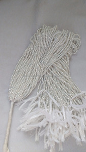 Vente en gros de perles rondes de 2-3mm à facettes perles de pierres précieuses perles vertes et blanches en vrac fabriquées et fournies - Product Image 3