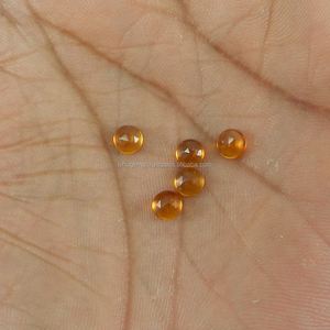 Alta calidad 0.48cts Natural amarillo rojo citrino cuarzo 5mm redondo rosa corte cabina piedra preciosa suelta - Product Image 3