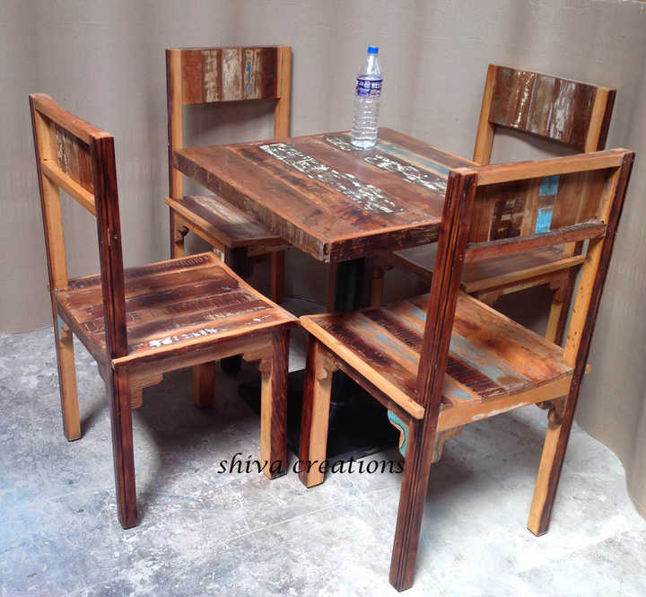 reclaimed wood restaurant tables chairs for Alibaba
