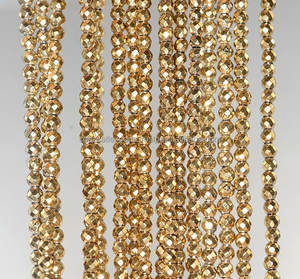 Coated Gold Gemstone Faceted 2 mm Size 15.5 Inch Full Strand Bead <b>Crystals</b> Certified Fashion Jewelry Necklaces <b>Bracelets</b> <b>Women</b> - Product Image 1