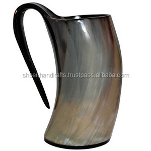 Dernière conception royale vraie corne buffle/boeuf bière en céramique tasse/chope fabricant en vrac en Inde - Product Image 1