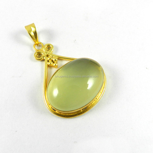 Colgante de Cuarzo Limón - Colgante con Bisel de Piedra Preciosa - Joyería de Moda Chapada en Oro de 18k - Product Image 1