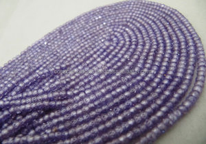 Collar de Moda con Cuentas de Circonita Cúbica (CZ) de Color Lavanda de 3 mm, Certificado por Terceros, con Hilos de Color Lila para Mujer - Product Image 2