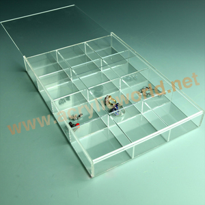 Sang Trọng Rõ Ràng Acrylic Trang Sức Khay Ngăn Nhẫn Bông Tai Hiển Thị Khay - Product Image 1